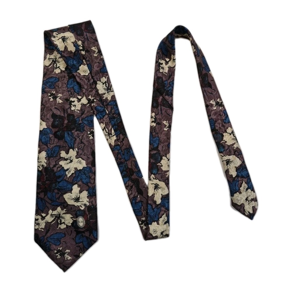 Christian Dior Monsieur | Vintage Floral Tie | Logo